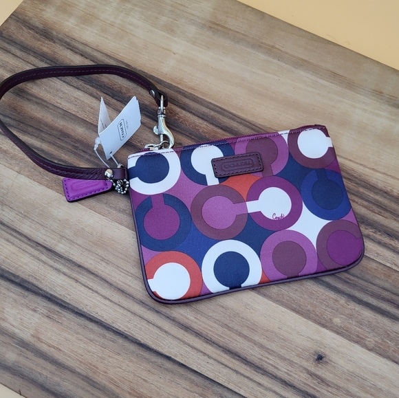 Coach Shades Of Purple Multicolor Wristlet, NWT